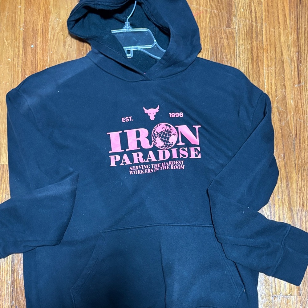 Under Armour Black Hoodie with Pink Trim